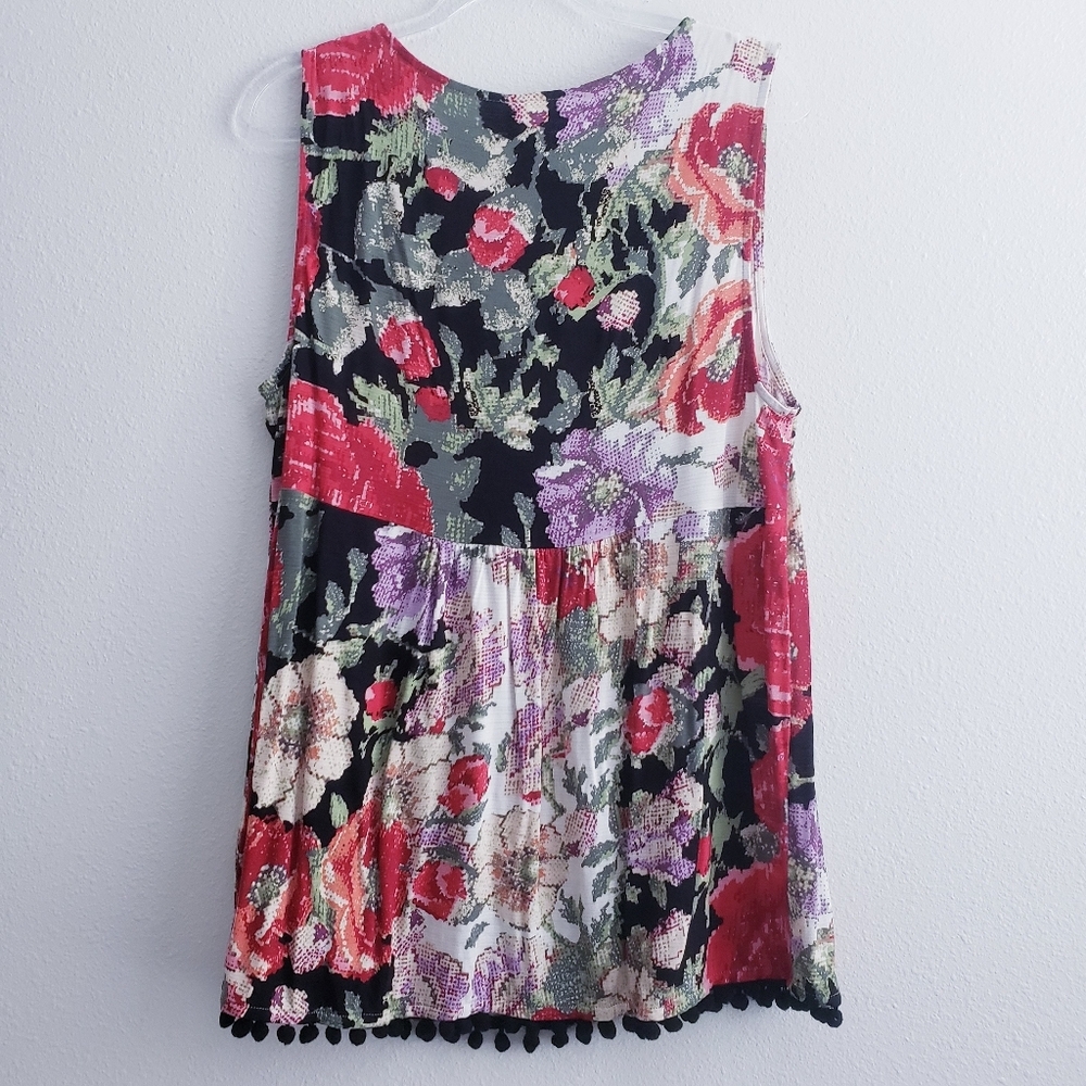 Anthropologie PomPom Sleeveless Floral Blouse New With Tags - Picture 6 of 9
